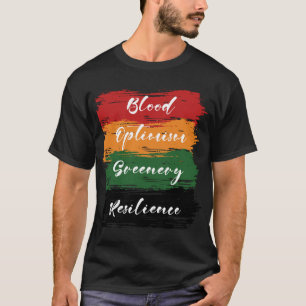 T-shirt drapeau du mois de l'histoire noire avec mots