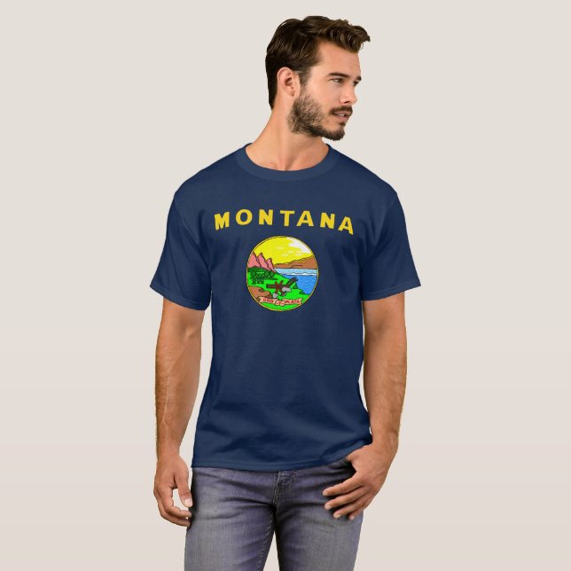 T-shirt Drapeau du Montana (Devant entier)