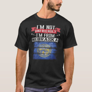 T-shirt Drapeau du Nebraska Je ne suis pas hostile Je vien