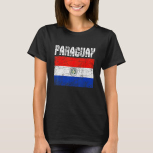 T-shirt Drapeau du Paraguay patriotique en détresse Hommes