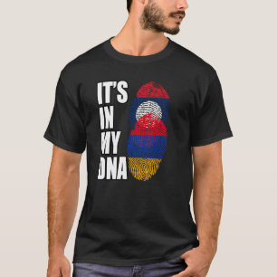 T-shirt Drapeau du patrimoine ADN mixte lao et arménien