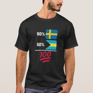 T-shirt Drapeau du patrimoine combiné Bahaméen Plus Suède