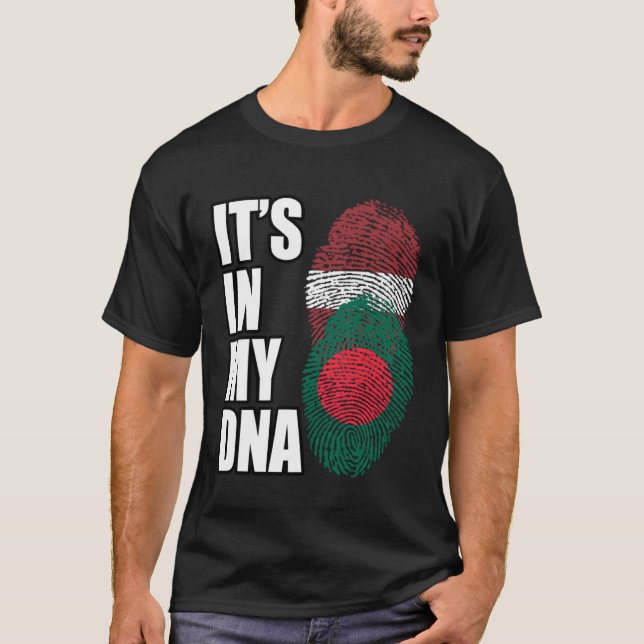 T-shirt Drapeau Du Patrimoine De L'ADN Du Bangladesh Et De (Devant)