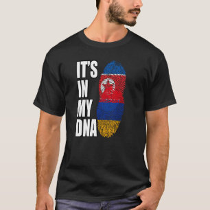 T-shirt Drapeau Du Patrimoine De L'ADN En Corée Du Nord Et
