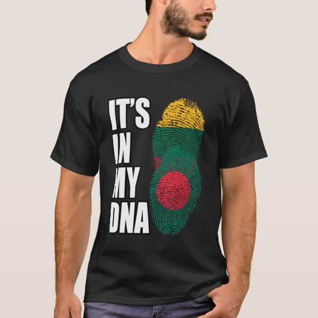 T-shirt Drapeau Du Patrimoine De L'ADN Mélangé Du Banglade (Devant)