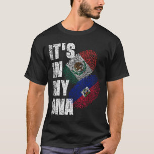 T-shirt Drapeau Du Patrimoine De L'ADN Mélangé Mexicain Et
