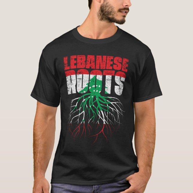 T-shirt Drapeau du patrimoine libanais des racines (Devant)