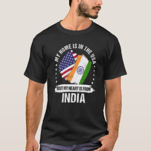 T-shirt Drapeau du patriote américain indien