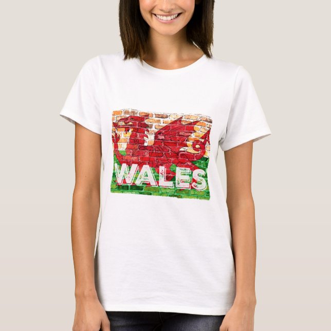 T-shirt Drapeau du Pays de Galles en brique (Devant)