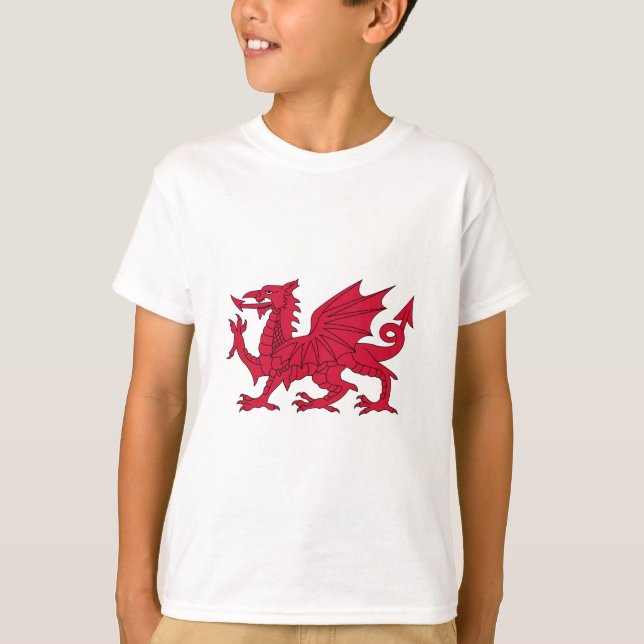 T-shirt Drapeau du Pays de Galles - le dragon rouge - (Devant)