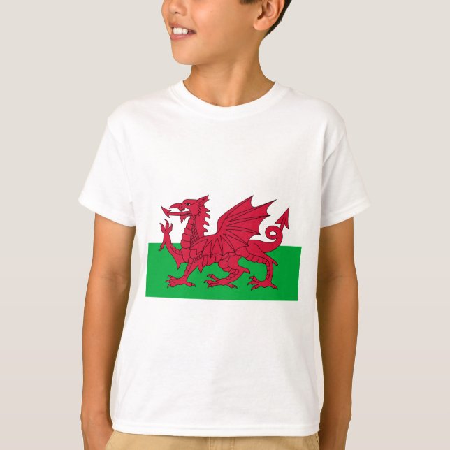 T-shirt Drapeau du Pays de Galles - le dragon rouge - (Devant)