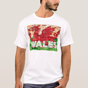 T-shirt Drapeau du Pays de Galles sur brique