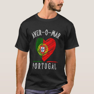 T-shirt Drapeau du Portugal Cœur Aver O Mar Ville