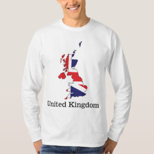 T-shirt Drapeau du Royaume-Uni dans un design de carte - S