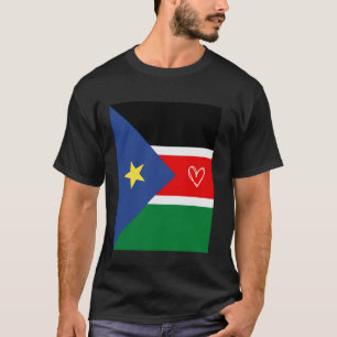T-shirt Drapeau du Soudan du Sud Cœur Soudanais du Sud Nat