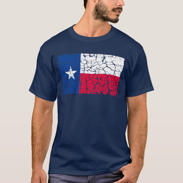 T-shirt Drapeau du Texas, affligé (Devant)