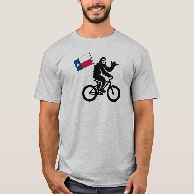 T-shirt Drapeau du Texas Bigfoot Cycling (Devant)