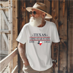 T-shirt Drapeau du Texas carte l'état étoile solitaire