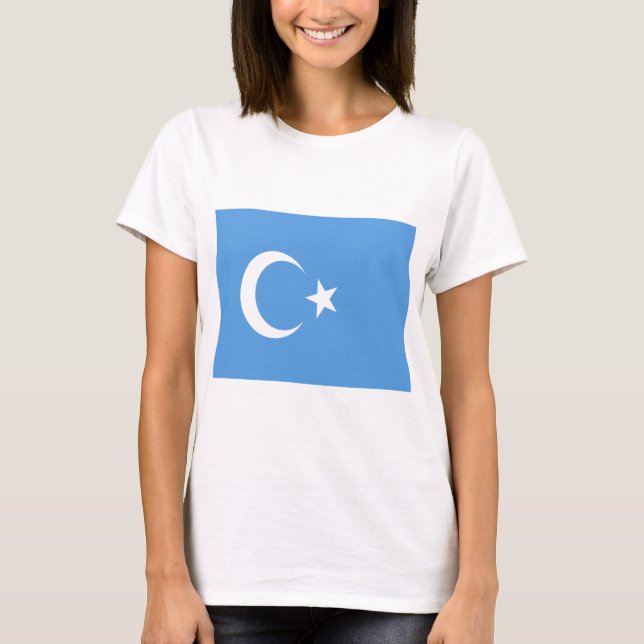 T-shirt Drapeau du Turkestan oriental Ouyghur (Devant)