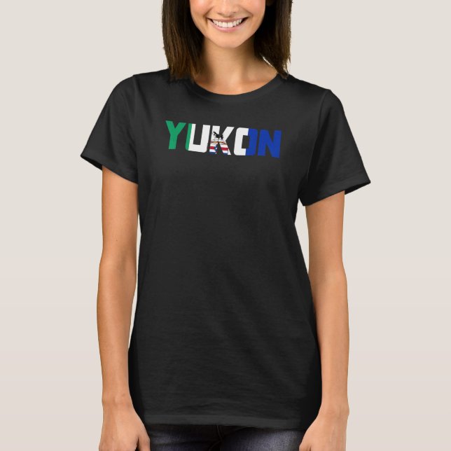T-shirt Drapeau du Yukon canadien Fière Canada Husky S (Devant)