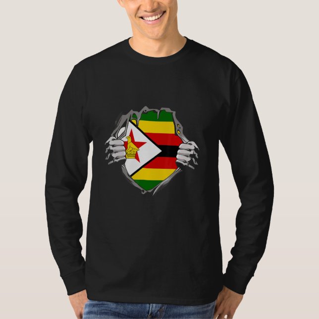 T-shirt drapeau du Zimbabwe (Devant)