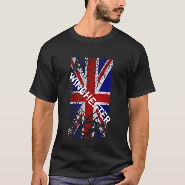 T-shirt Drapeau d'Union Jack de peinture d'épluchage de (Devant)