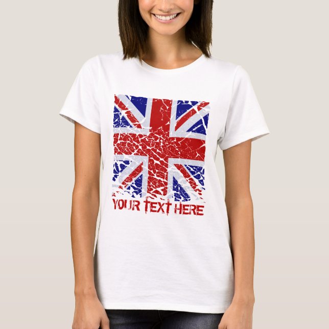 T-shirt Drapeau d'Union Jack d'épluchage Du R-U (Devant)