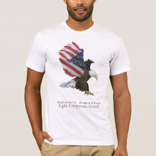 T-shirt Drapeau Eagle lutte contre la cupidité des entrepr