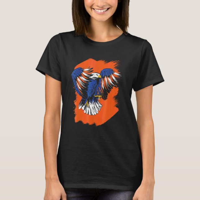 T-shirt Drapeau Eagle Usa 4 juillet Pour Patriotique (Devant)