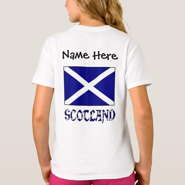 T-shirt Drapeau écossais et écossais avec votre nom (Dos)