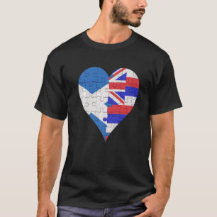 T-shirt Drapeau écossais hawaïen Coeur
