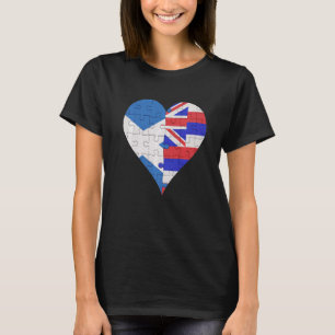 T-shirt Drapeau écossais hawaïen Coeur