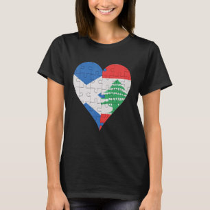 T-shirt Drapeau écossais libanais Cœur