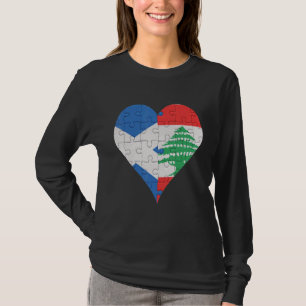 T-shirt Drapeau écossais libanais Heart
