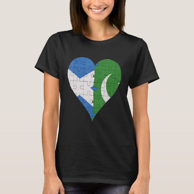 T-shirt Drapeau écossais pakistanais Coeur (Devant)