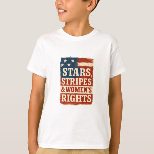 T-shirt Drapeau en détresse Stars, Stripes & Droits des Fe