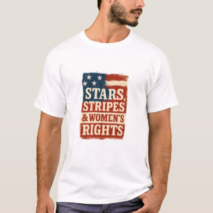 T-shirt Drapeau en détresse Stars, Stripes & Droits des Fe