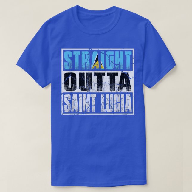 T-shirt Drapeau en direction de Sainte-Lucie ~ Sainte-Luci (Design devant)
