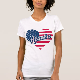 T-shirt Drapeau en forme de cœur de l'Alaska USA - Concept