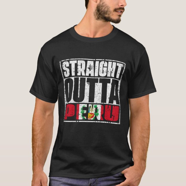 T-shirt Drapeau en périphérie du Pérou (Devant)