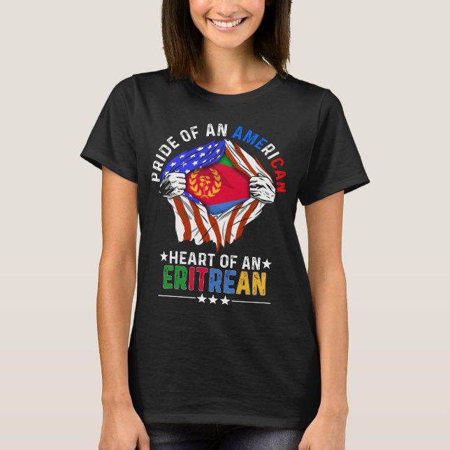 T-shirt Drapeau Erythréen Américain (Devant)