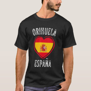 T-shirt Drapeau Espagne Cœur Ville Orihuela
