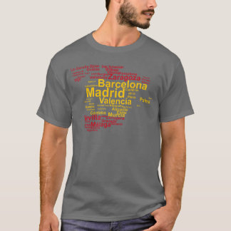T-shirt Drapeau Espagne Silhouette Villes Cités Madrid Voy