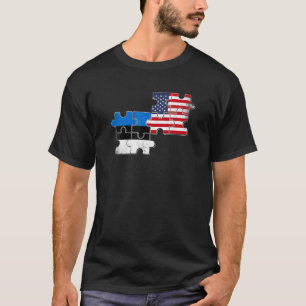 T-shirt Drapeau estonien américain Estonie États-Unis