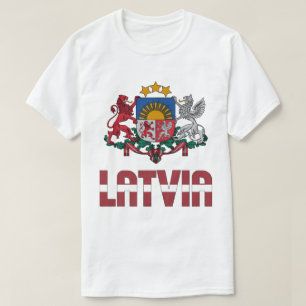 T-shirt Drapeau et blason de Lettonie Patriotique