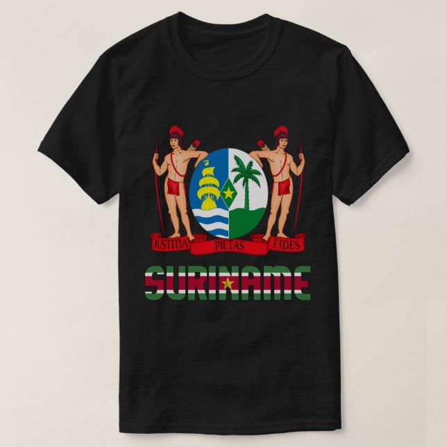T-shirt Drapeau et blason du Suriname Patriotique (Design devant)