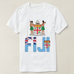T-shirt Drapeau et blason fidjiens Patriotique