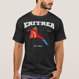 T-shirt Drapeau Et Carte De L'Érythrée L'Érythrée Coordonn