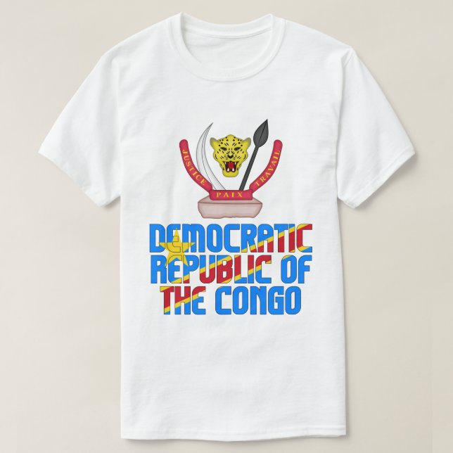 T-shirt Drapeau et manteau de la République démocratique d (Design devant)