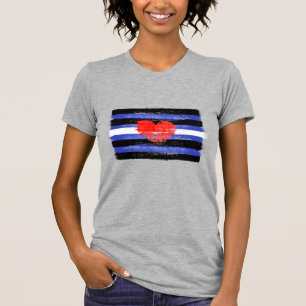 T-shirt Drapeau et symbole de fierté en cuir peint